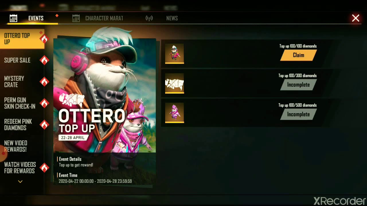 OTTERO TOP UP FREE FIRE