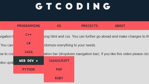 Dropdown Menu CSS Tutorial