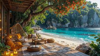 Serene Morning Tropical Beach Jazz | Soft Jazz Music with Ocean Waves for Relaxation and Unwinding screenshot 2