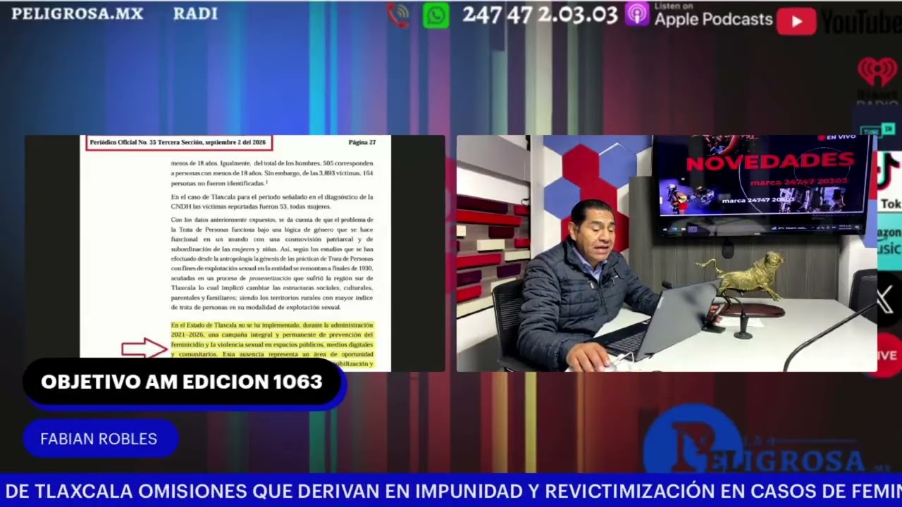 🚨 RECONOCE GOBIERNO DE TLAXCALA OMISIONES EN PREVENCIÓN DE FEMINICIDIOS Y VIOLENCIA SEXUAL