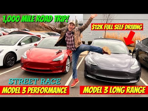 I Bought 2 Tesla Model 3 and Raced Them! Full Self Driving + Cost to Travel 1K Miles!