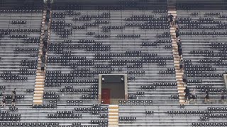 Tennessee ROTC cadets climb the stairs at Neyland to honor the memory of 9/11 victims