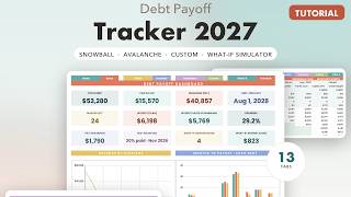 Debt Payoff Tracker 2027 — Google Sheets + Excel template walkthrough (4 min)