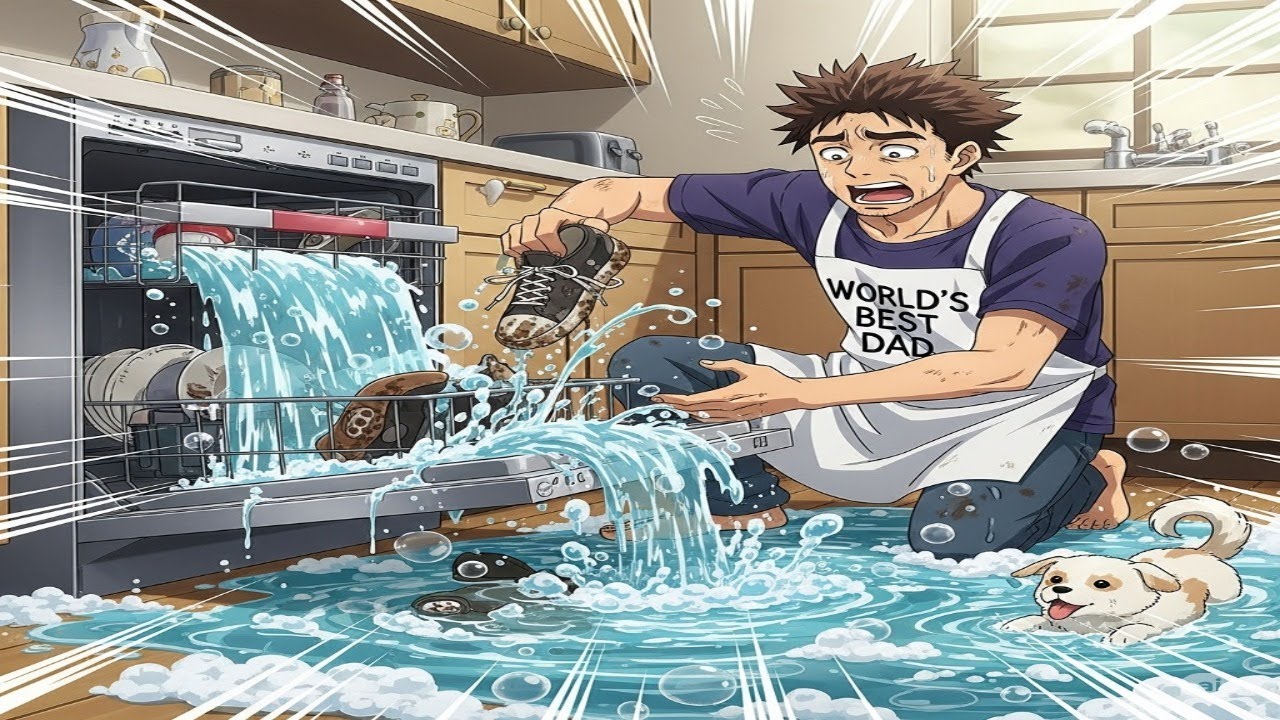 English Story: Man tries to wash sneakers in dishwasher, floods kitchen