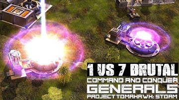 C&C Generals - 1 vs. 7 Brutal Armies (USA) - C&C Generals Project Tomahawk Storm