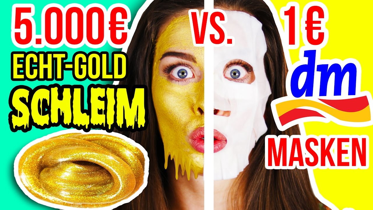 TEUERSTE GOLD SCHLEIM MASKE der WELT 😵💸 vs. 1€ DM TEST! 24K GOLD SLIME DIY!