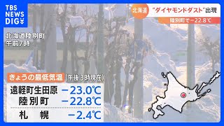 北海道で厳しい冷え込み「ダイヤモンドダスト」出現｜TBS NEWS DIG