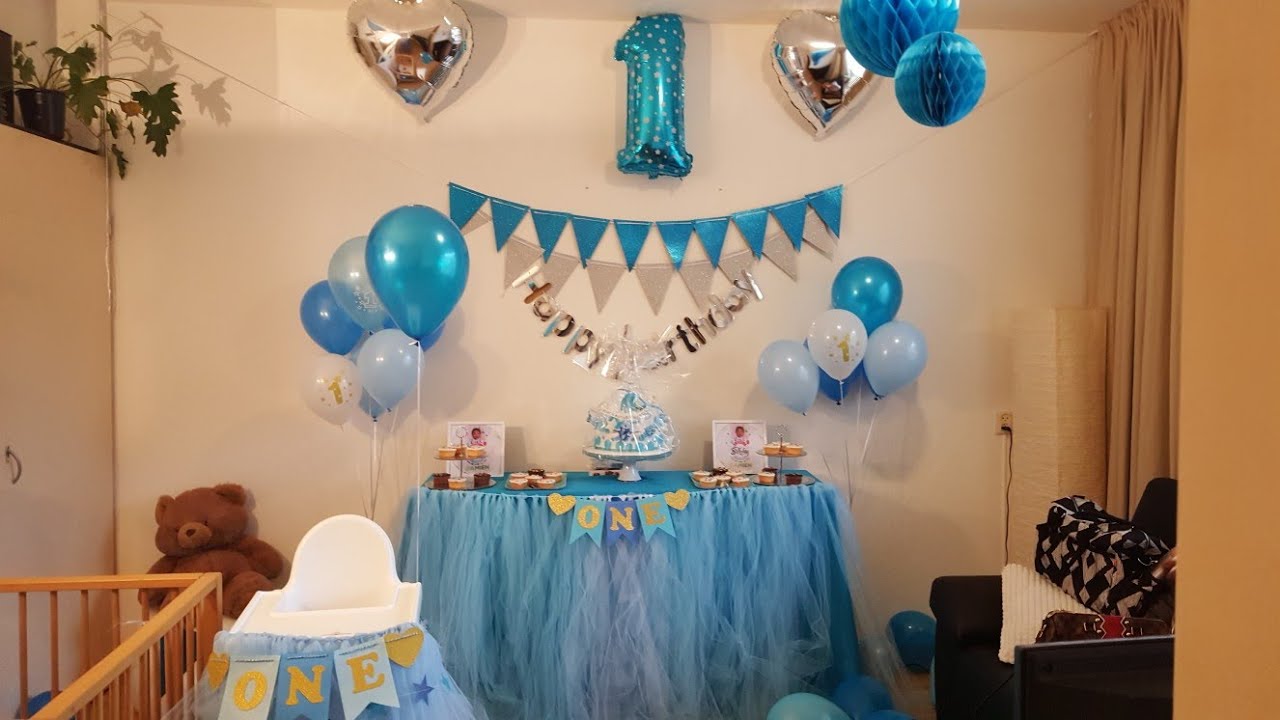 Baby Boy's First Birthday. Indoor Party YouTube
