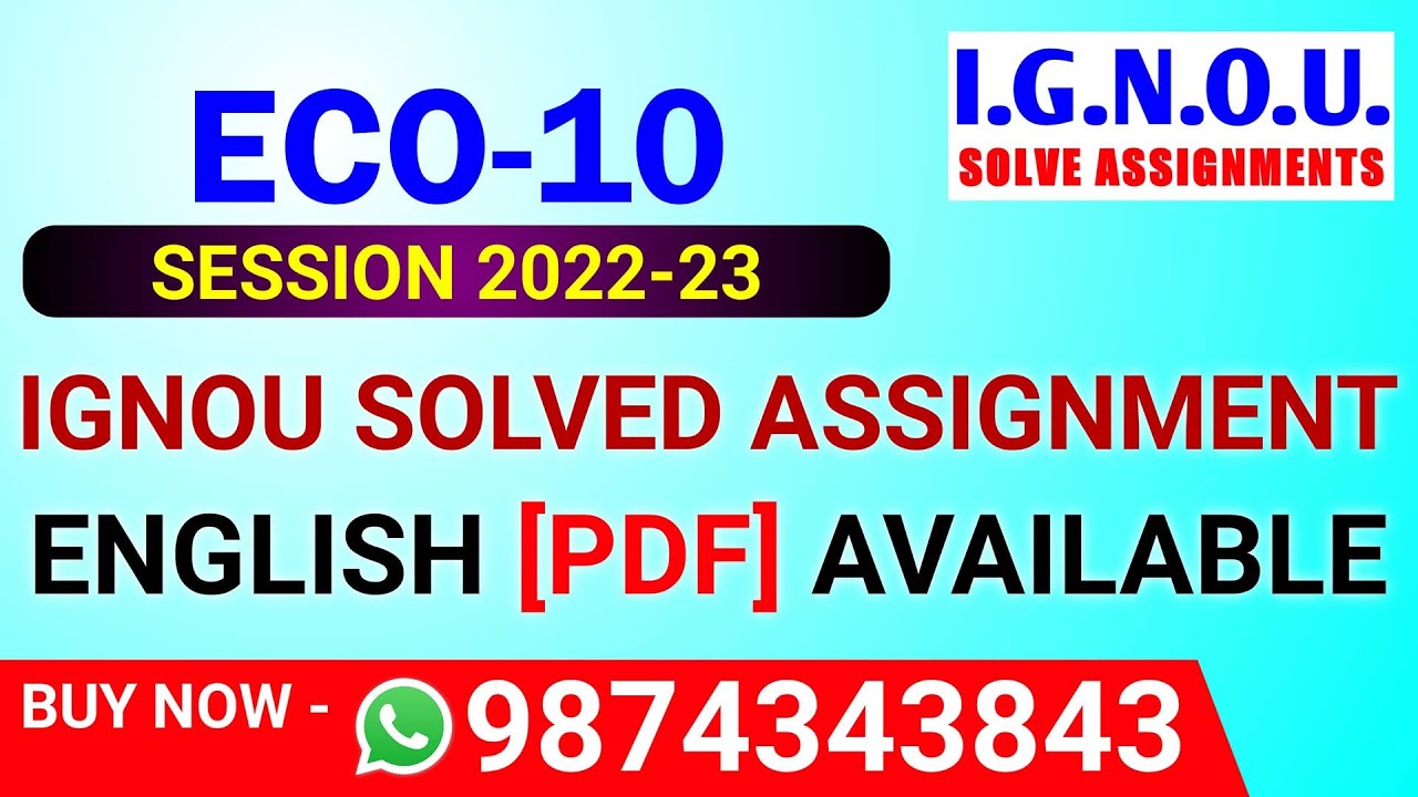 eco 10 solved assignment 2022 23