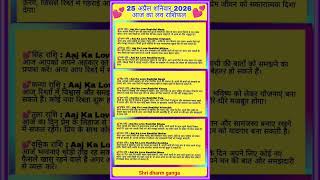 25 April 2026 aaj ka love 💕 rashifal today horoscope zodiac signs today love rashi bhavisya#rashifal