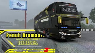 Banyak Dramanyaa!! bus STJ Rubya sprint di tol Palimanan - ETS2 Indonesia