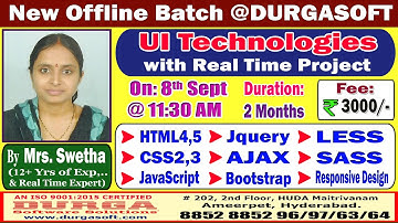 UI Technologies Offline Training @ DURGASOFT