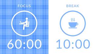 60/10 Pomodoro Timer with White Noise 🎧 4-Hour Study with Me for Deep Focus & ADHD ✨