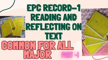 TNTEU | 3rd semester | EPC RECORD | EPC -1 READING AND REFLECTING ON TEXT | PART -1 |COMMON FOR ALL|