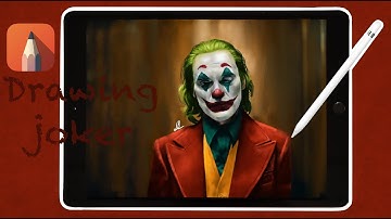 Drawing Joker (2019) on autodesk sketchbook with iPad