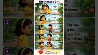 The Honest Girl 💛😇 (Sweet Moral Story) #shortsfeed #smartkids #trending #smartkids #ytshorts #shorts