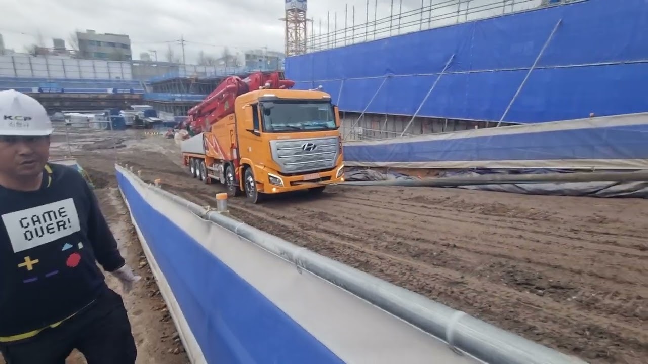 68m펌프카  구난하기