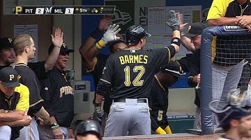 PIT@MIL: Tabata rips his second RBI single of game