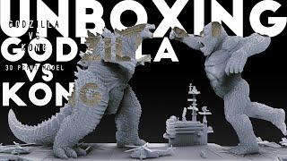 【 Studio Release 】 Godzilla VS Kong Diorama Monsterverse Kaiju Fight 3D Print Model Custom Statue