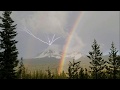 Mt. Thielsen Double Rainbow Lightning Strike!!! (lightning strikes start at 1:50)
