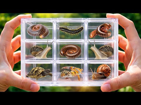 I Caught Amazing Small Animals by a Tiny River! Millipede, snail #millipede #snail #animals #gecko