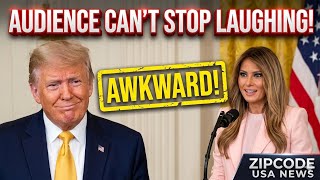 🚨 UNBELIEVABLE! Melania’s Awkward Speech for Trump Leaves Audience Laughing! (Full Viral Clip)