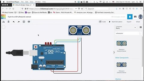 TinkerCAD Demo of 4-pin Ultrasonic Ranging Sensor