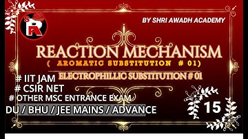 AROMATIC SUBSTITUTION#1 |REACTION MECHANISM#15 |IITJAM |CSIR NET|DU|BHU|AND OTHER MSc ENTRENCE EXAM
