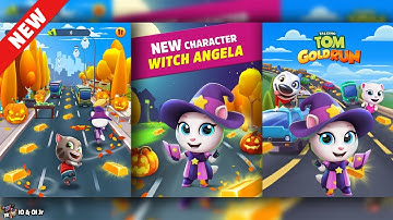 Talking Tom Gold Run ✔️ New Character WITCH ANGELA Unlocked | Cartoons For Kids
