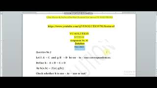 MTH104 Assignment 2 Solution 2023 || MTH104 Assignment 2 Solution FALL 2022