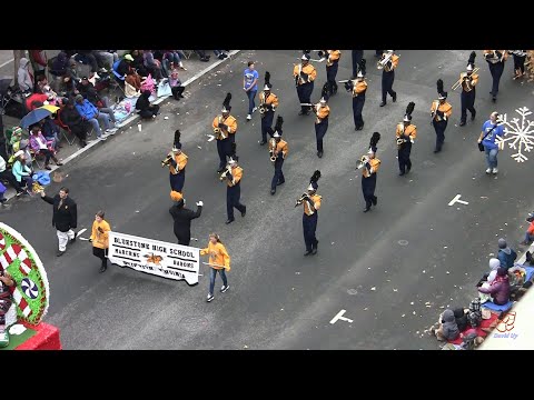 Bluestone High School Marching Band in 2019 Raleigh Christmas Parade