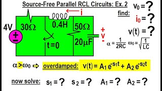 Electrical Engineering: Ch 9: 2nd Order Circuits (42 of 76) Source-Free Parallel RCL Circuit: Ex. 2