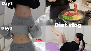 [Diet vlog]Waist -4cm in 3 days! My reset diet routine to maintain body shape🌙163cm, 52kg→48kg.