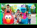 Ryan meets Cookie Monster at Universal Studios Amusement Park with Playground for Kids!