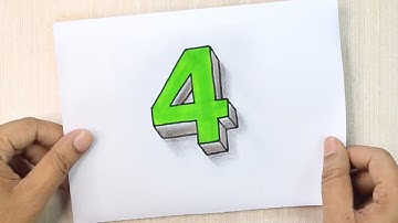 3D Number Drawing : 4