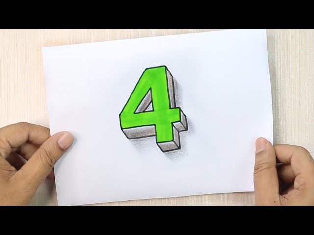 3D Number Drawing : 4 - Videos For Kids