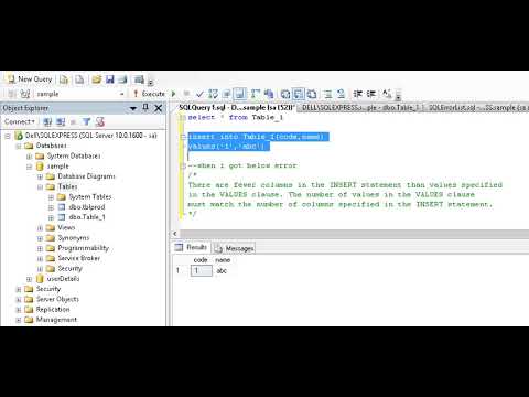 There are fewer columns in the INSERT statement than values specified in the VALUES clause The numbe