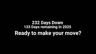 Day 233: 232 – Days passed, 133 days remaining in 2025 | 🕒 Countdown Begins!