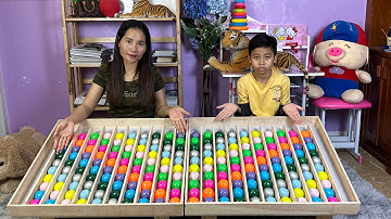 Puzzle ball sorting game challenge Mom vs Son Who is Faster . Ep #033