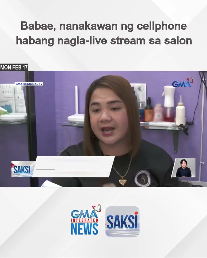 Babae, nanakawan ng cellphone habang nagla-live stream sa salon | Saksi