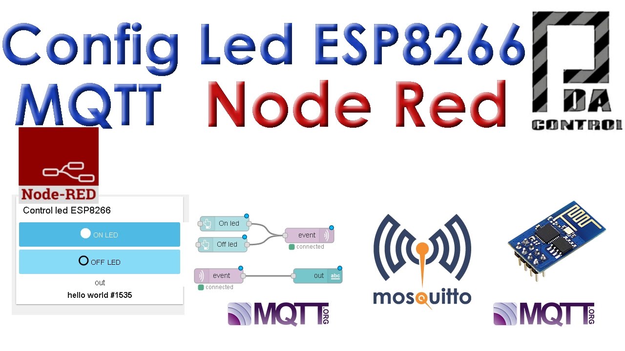 Tutorial ESP8266 GPIO MQTT Mosquitto Node Red IoT # 2: - YouTube