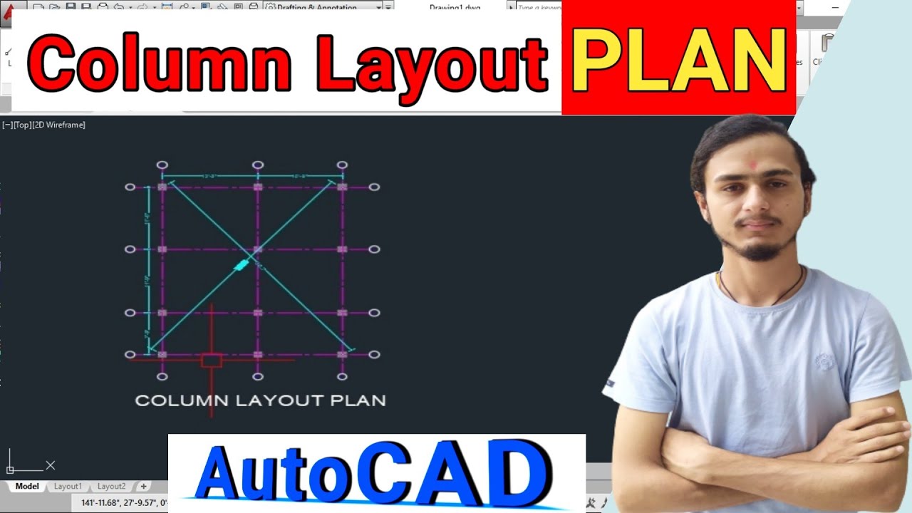 How to make Column Layout Plan in AutoCAD? | Structural Drawing ...