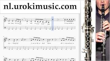 Klarinet Leren Spelen Miley Cyrus - Wrecking Ball Klarinetles Deel#2 Studie Klasse Muzieknoten