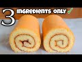 Easy swiss roll  cake roll  only 3 ingredients  simple swiss roll recipe