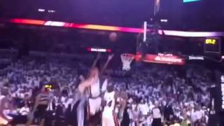 Courtside video of Ray Allen's game tying 3 point shot! Game 6 2013 NBA FINALS