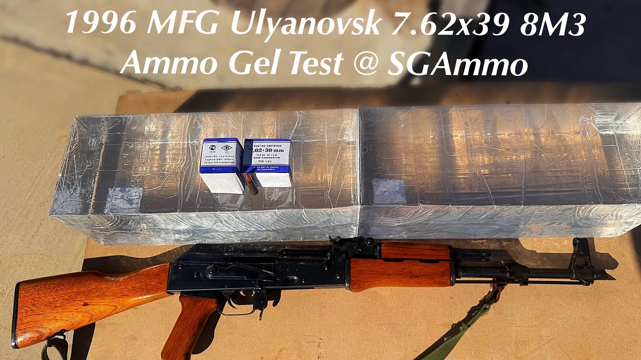 1996 MFG Ulyanovsk 7.62x39 8M3 Ammo gel test @ SGAmmo - YouTube
