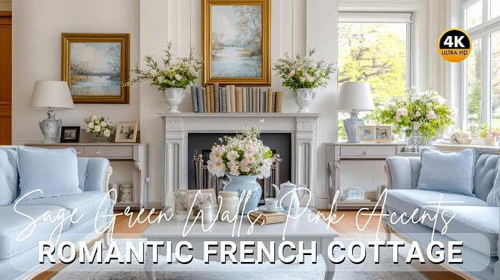 Feminine & Romantic French Cottage Interiors: Sage Green Walls, Pink Accents & Vintage Spring Decor