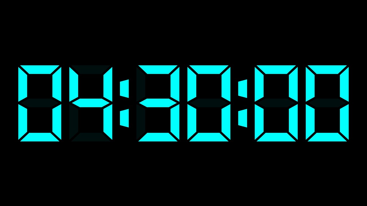 SILENT - 4 Hour and 30 Minute Countdown Timer with Chapters - LCD Bold - Blue