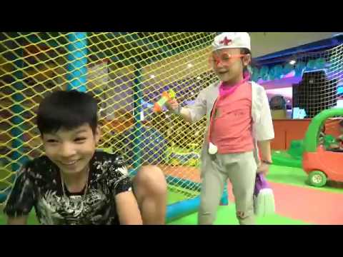 Family fun Indoor playground for kids at play area - Video for kids and pretend play toys