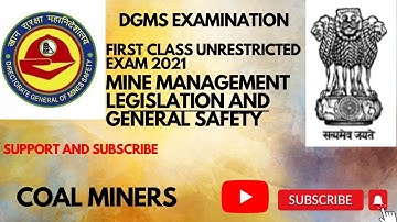FIRST CLASS UNRESTRICTED ll Mine management legislation and general safety 2021 solved paper